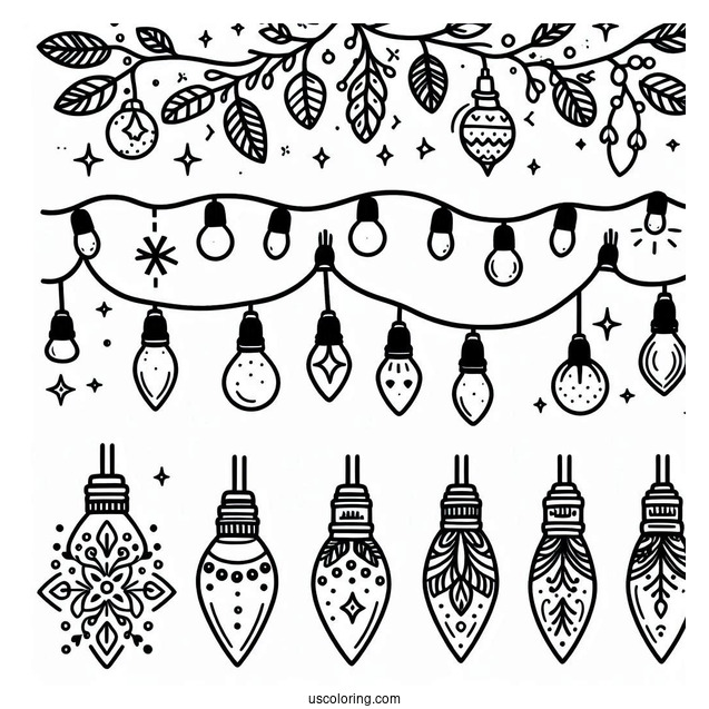 Easy To Color Christmas Lights