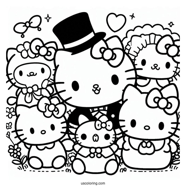Purin, Hello Kitty, Kuromi, Badte Maru, Tuxedo Sam, And Minna No Tabo