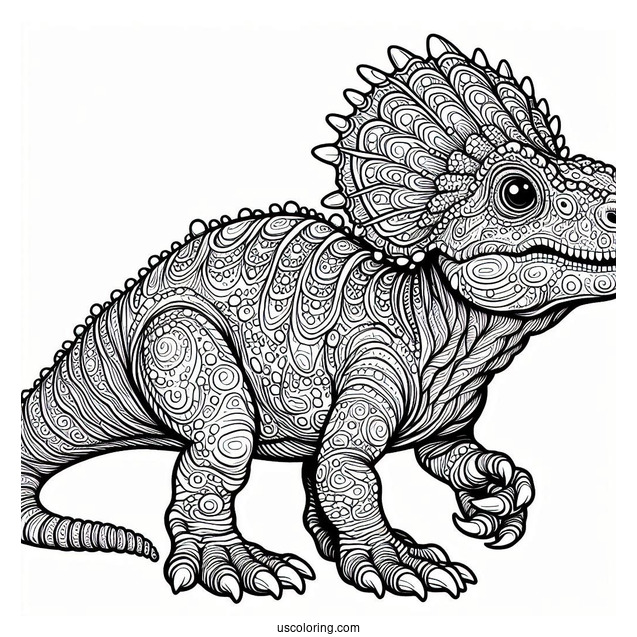 Intricate Pachycephalosaurus Coloring Page