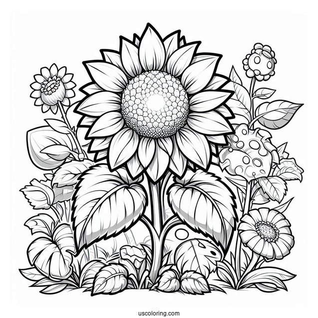 Coloring Page Of Sunflower From Plants Vs Zombies