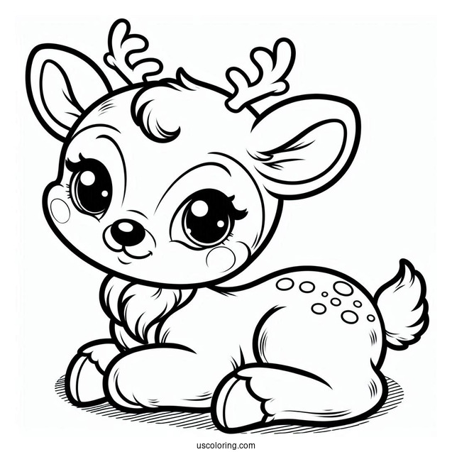 Baby Rudolph The Reindeer To Color