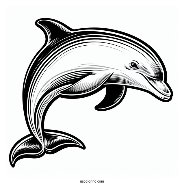Common Bottlenose Dolphin Coloring Page