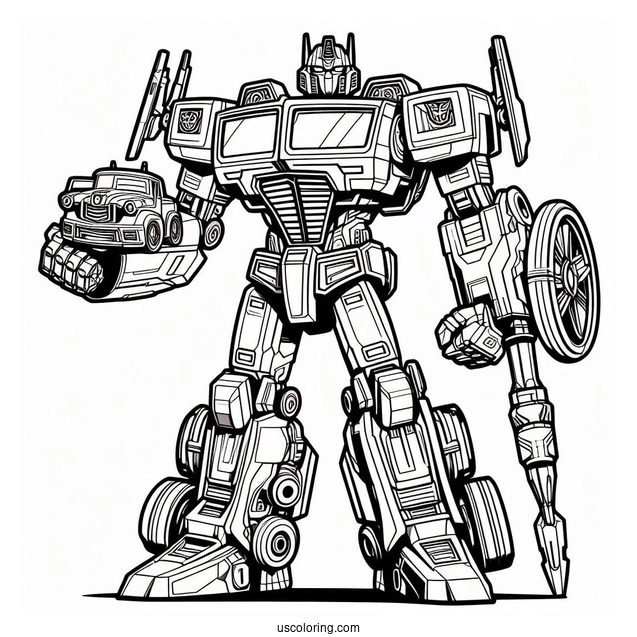 Optimus Prime Rescue Bots Coloring Page