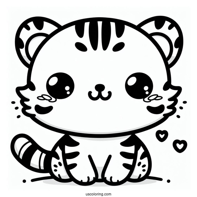 Kawaii Tiger To Color