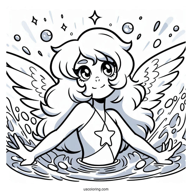 Steven Universe Coloring Page Of Lapis Lazuli With Water Wings