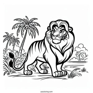 Jungle Book Coloring Page Of Easy Outline Of Shere Khan
