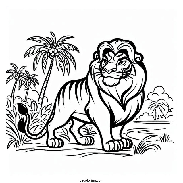 Jungle Book Coloring Page Of Easy Outline Of Shere Khan