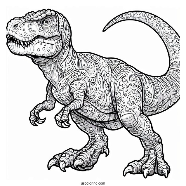 Alpha T-Rex Dinosaur Coloring Page