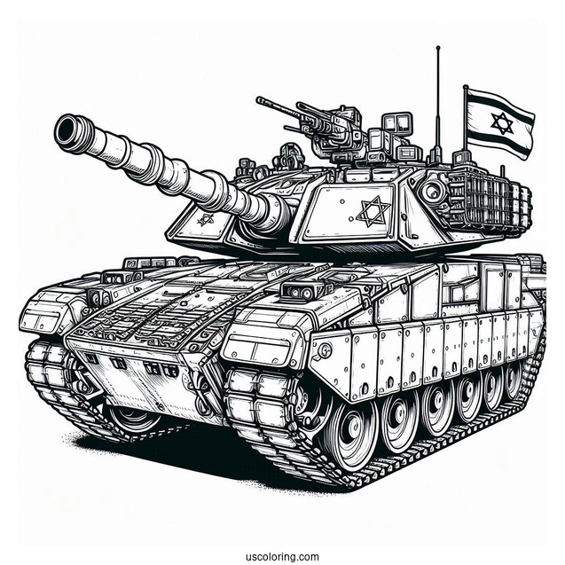 Intricate Merkava Mk4 Israel Tank to Color