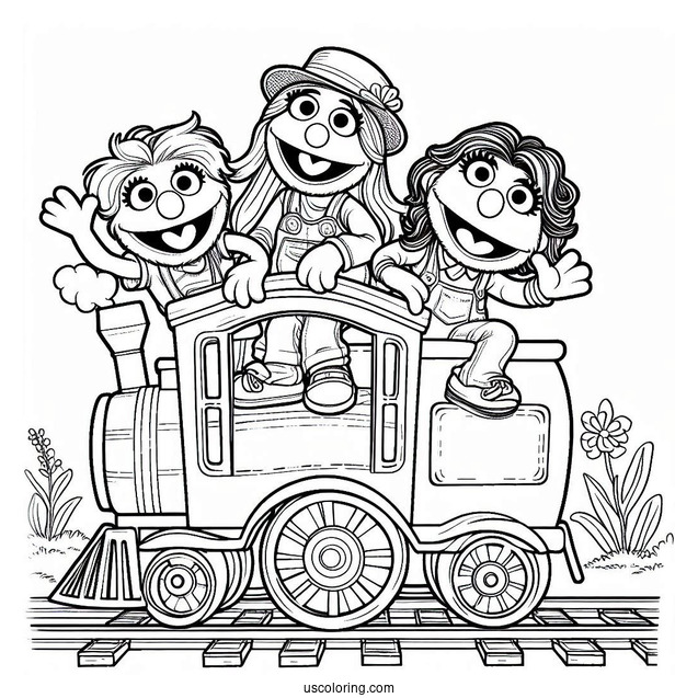 Baby Muppets Coloring Page Of Riding The Train