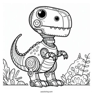 Robot Dinosaur Coloring Sheet