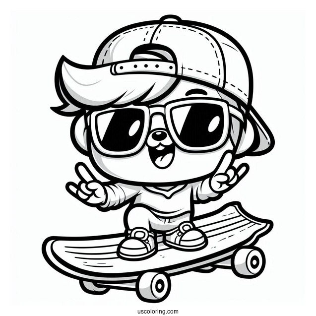 Subway Surfers Coloring Page Jake In Sunglasses For Kids