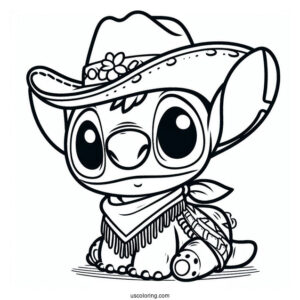 Cowboy Coloring Page Of Cowboy Stitch For Preschoolers