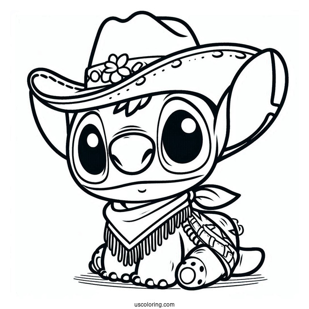 Cowboy Coloring Page Of Cowboy Stitch For Preschoolers