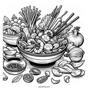 Asian Stir Fry To Color