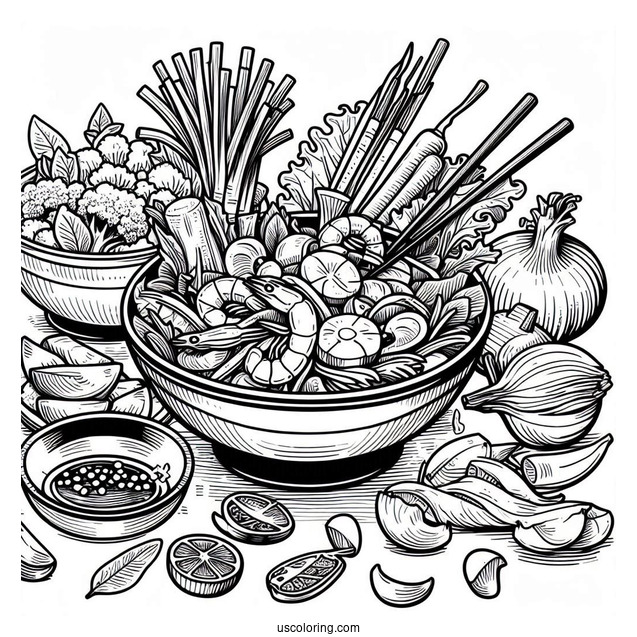 Asian Stir Fry To Color