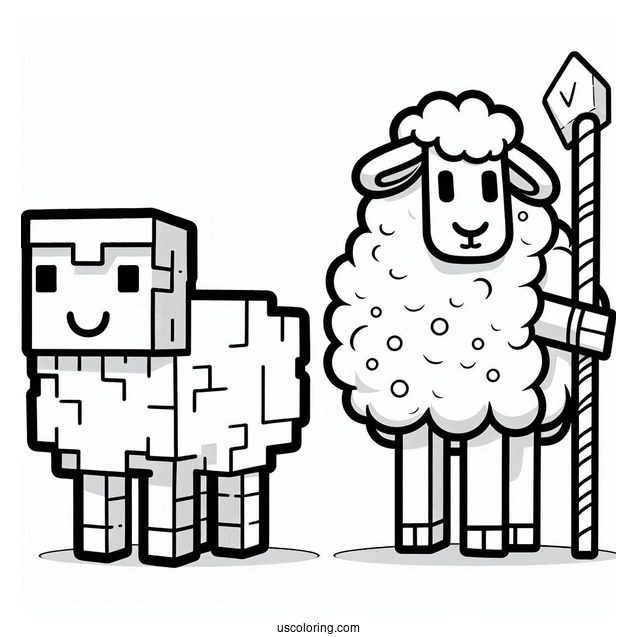 Minecraft Sheep Coloring Page For Kids
