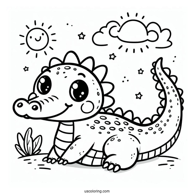 Cute Baby Cartoon Crocodile