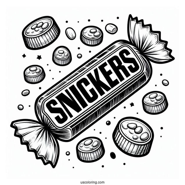 Snickers Candy Bar To Color
