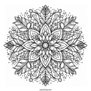 Flower Christmas Mandala Coloring Page