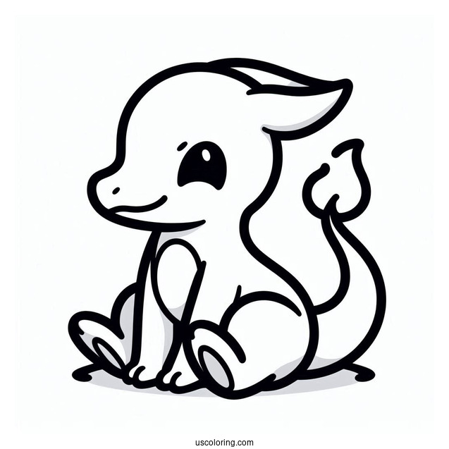 Simple Charmeleon Outline Coloring In For Preschoolers