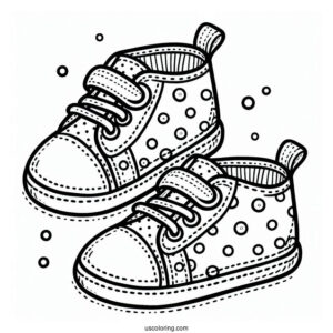 Polka Dots Toddler Shoes Coloring Page