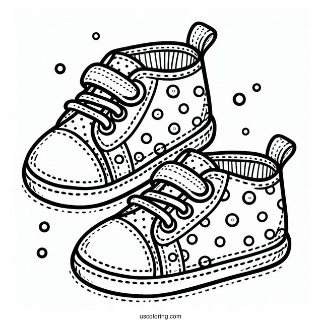 Polka Dots Toddler Shoes Coloring Page