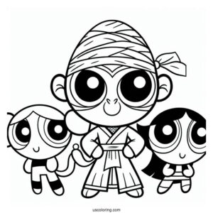 Coloring Page Of Mojo Monkey From Powerpuff Girls