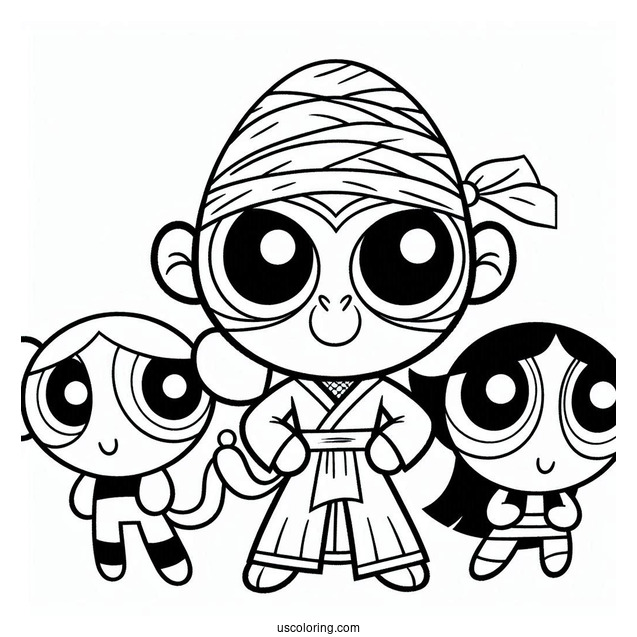 Coloring Page Of Mojo Monkey From Powerpuff Girls