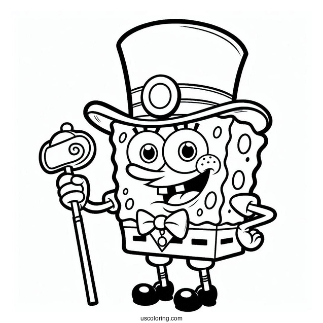 Easy Outline Of SpongeBob To Color For Kids