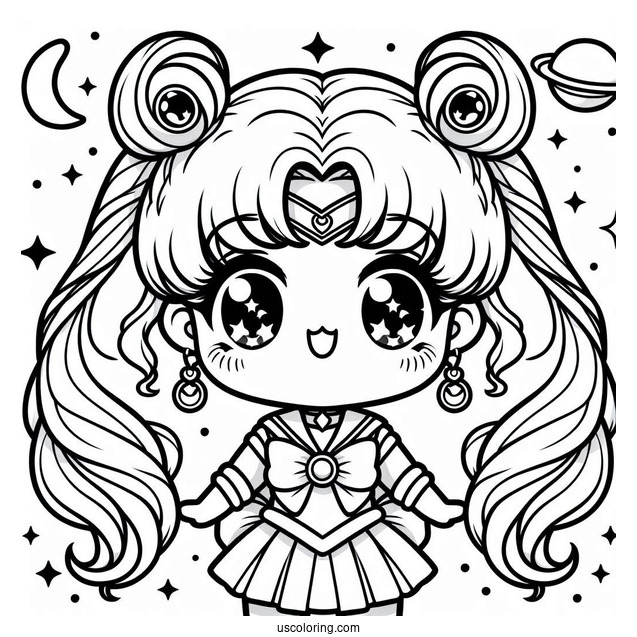 Coloring Sheet Of Kawaii Sailor Mercury