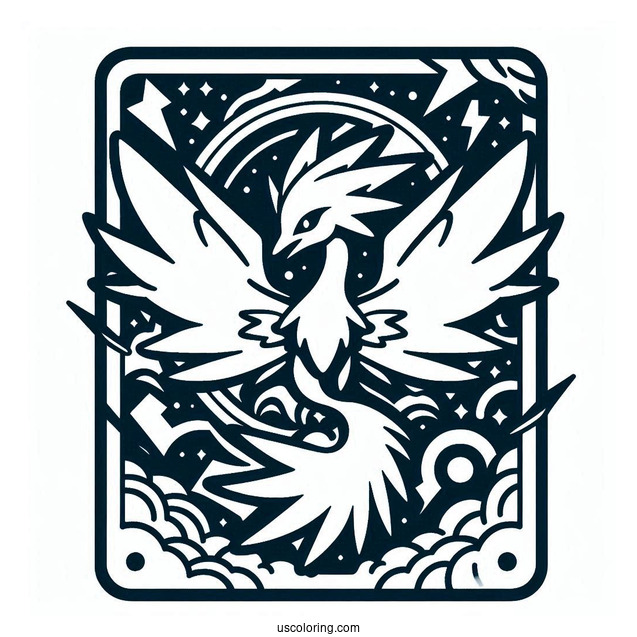 Zapdos Lightning Symbol Pokemon Card Coloring Page