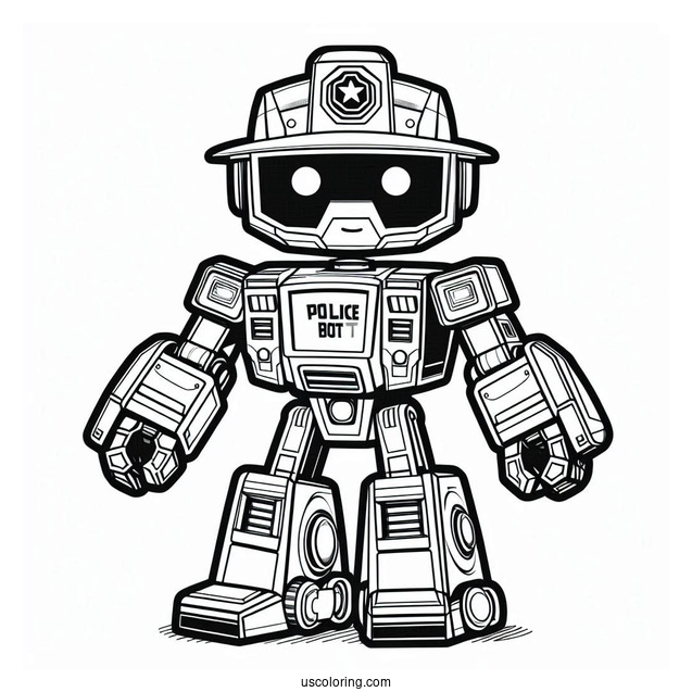 Rescue Bots Coloring Page Of Chase The Police Bot In Robot Form