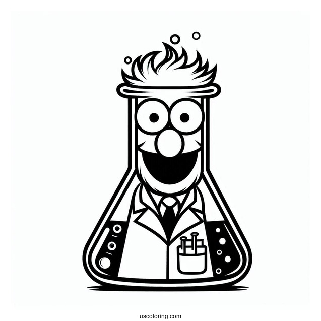 Muppets Coloring Page Of Simple Beaker Outline