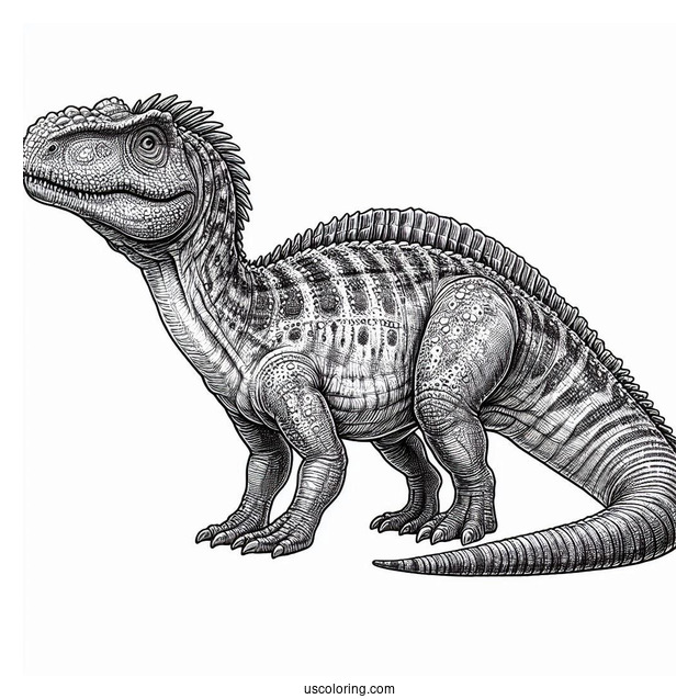 Realistic Spinosaurus Coloring Page With Textured Skin