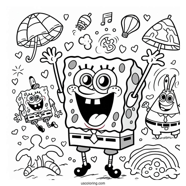 Happy SpongeBob Coloring Page