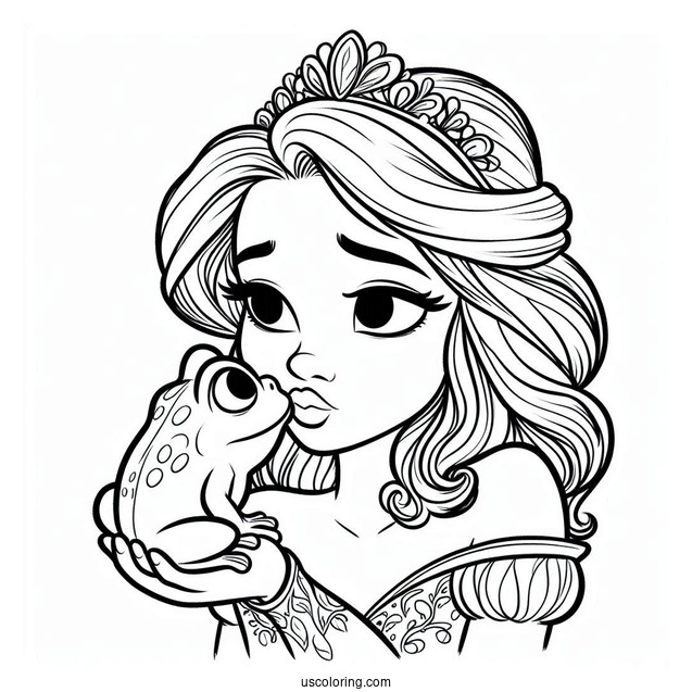 Frog Prince Naveen Pouty Lips Coloring In