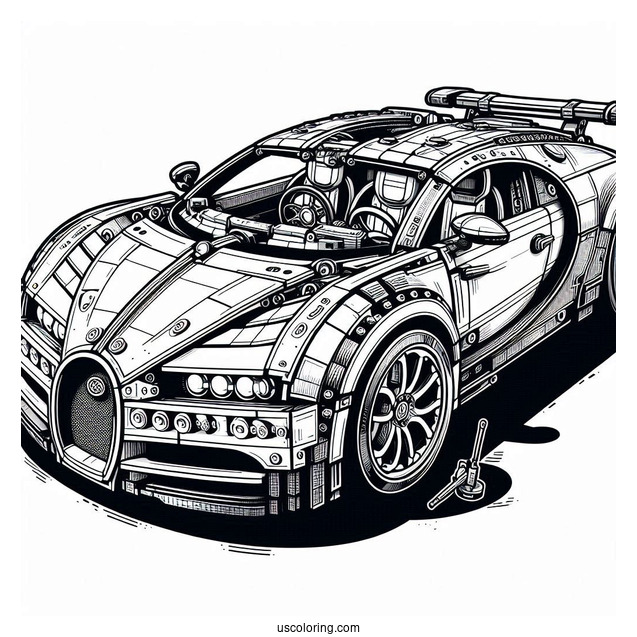 LEGO 42083 Technic Bugatti Coloring Page Chiron