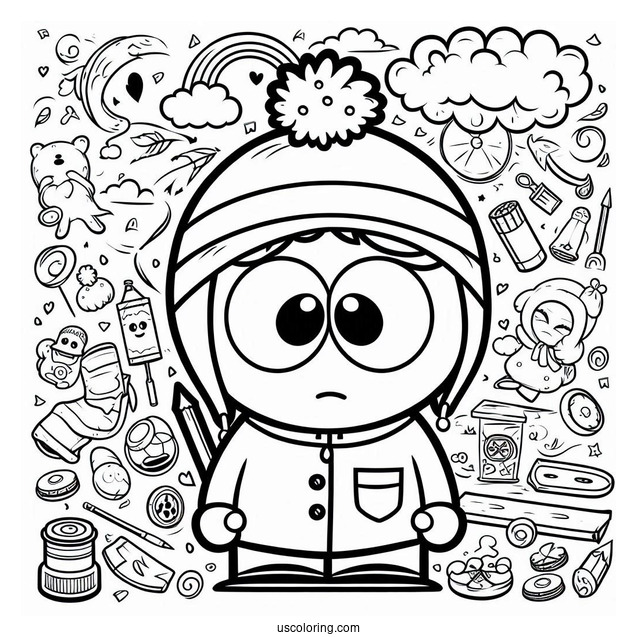 South Park Coloring Page Of Easy Stan Marsh For Preschoolers