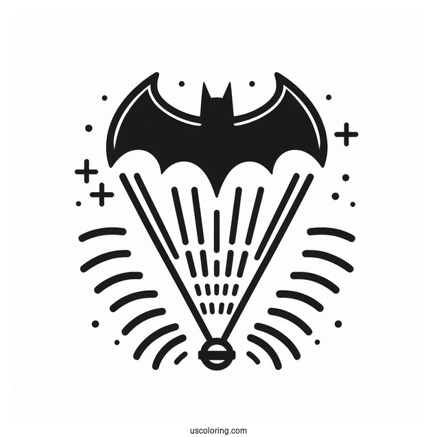 Bat Signal Beam Coloring Sheet For Kids