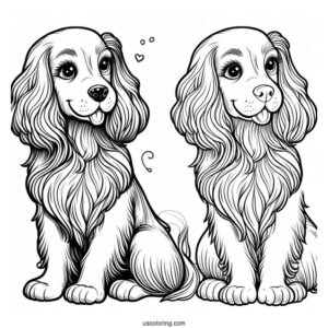 Pretty Spaniel Dog To Color