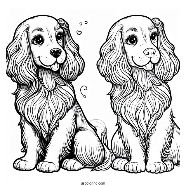 Pretty Spaniel Dog To Color