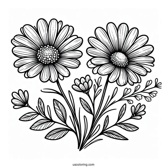 Flower Coloring Pages Of Pretty Daisies
