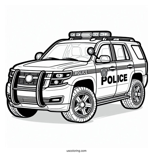Police SUV Car Coloring Picture
