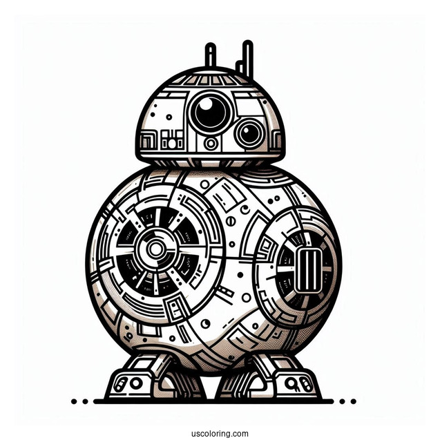 BB8 Star Wars Robot Coloring Page