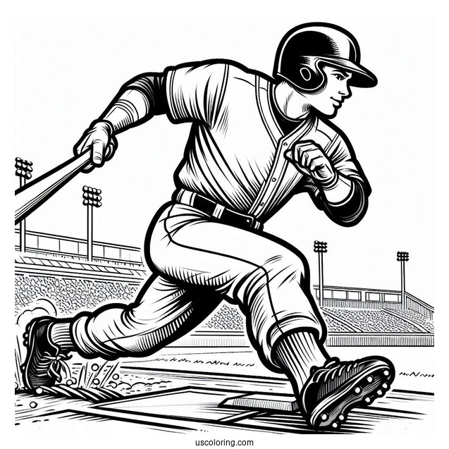 Baseball Player Running Through Bases During Homerun