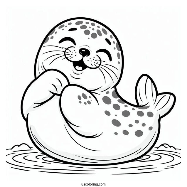 Laughing Baby Seal Coloring Page Under The Ocean