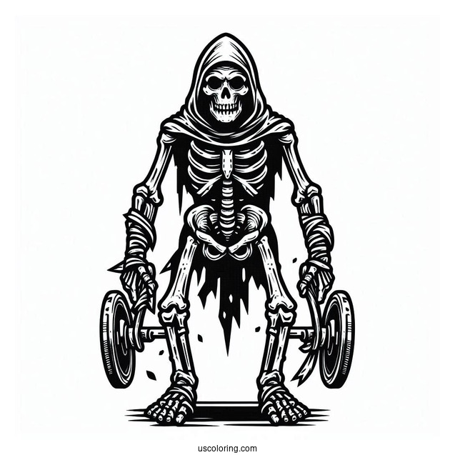 Detailed Danger Skeleton Coloring Page