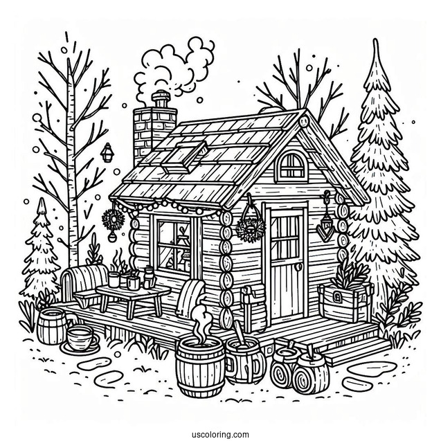 Cozy Coffee Coloring Pages Of Shack