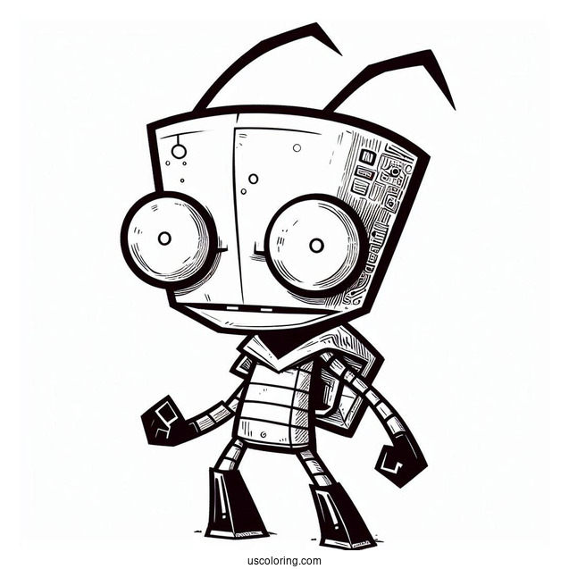 Nickelodeon Coloring Page Of Detailed Invader Zim
